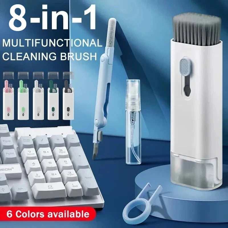 Keyboard Cleaner Brush Kit 8 in 1 Phone Screen Dust Brush Earphone Cleaning Pen Key Puller Cleaning Tools