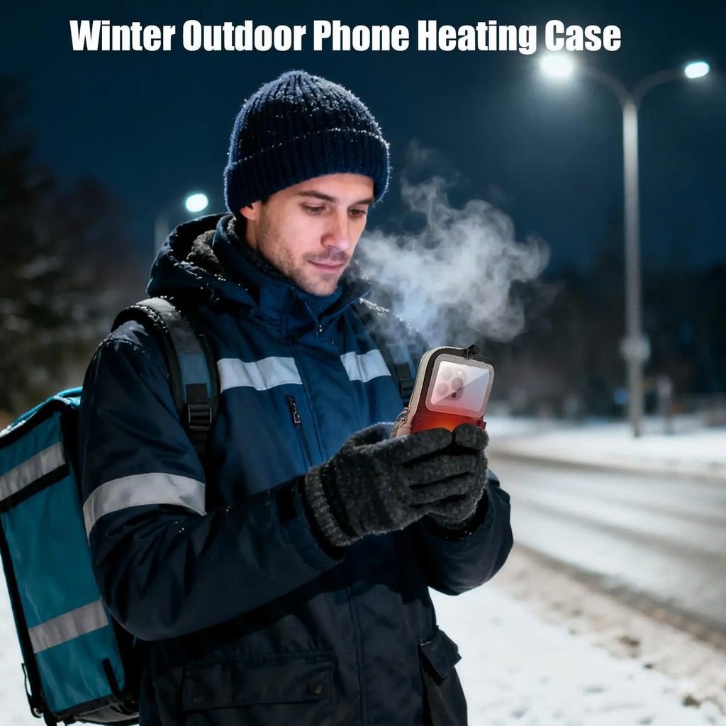 Thermal Phone Case Fast Heating Waterproof Snowproof Pouch USB Heating Pouch Battery Protection for Winter Skiing Camping Hiking