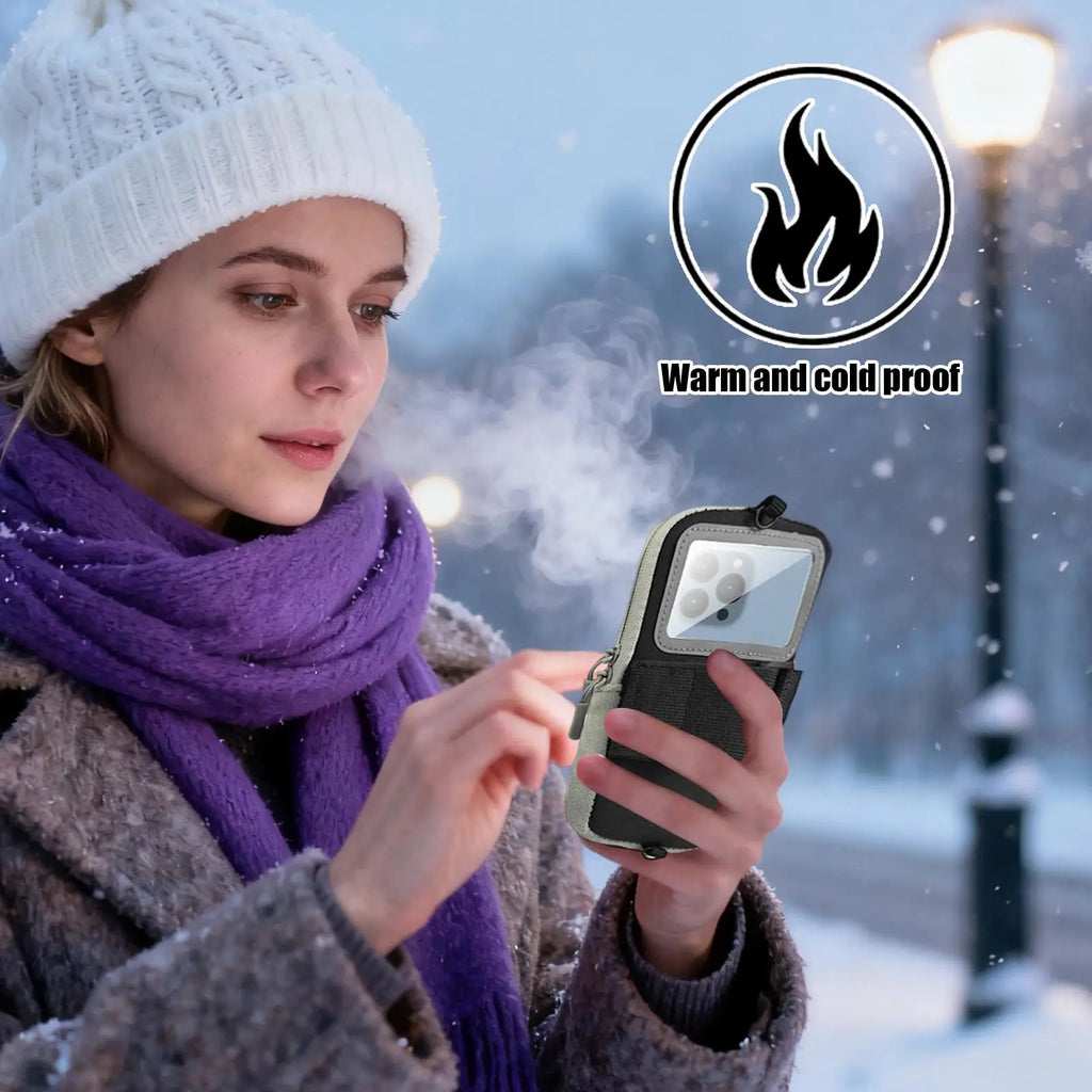 Thermal Phone Case Fast Heating Waterproof Snowproof Pouch USB Heating Pouch Battery Protection for Winter Skiing Camping Hiking