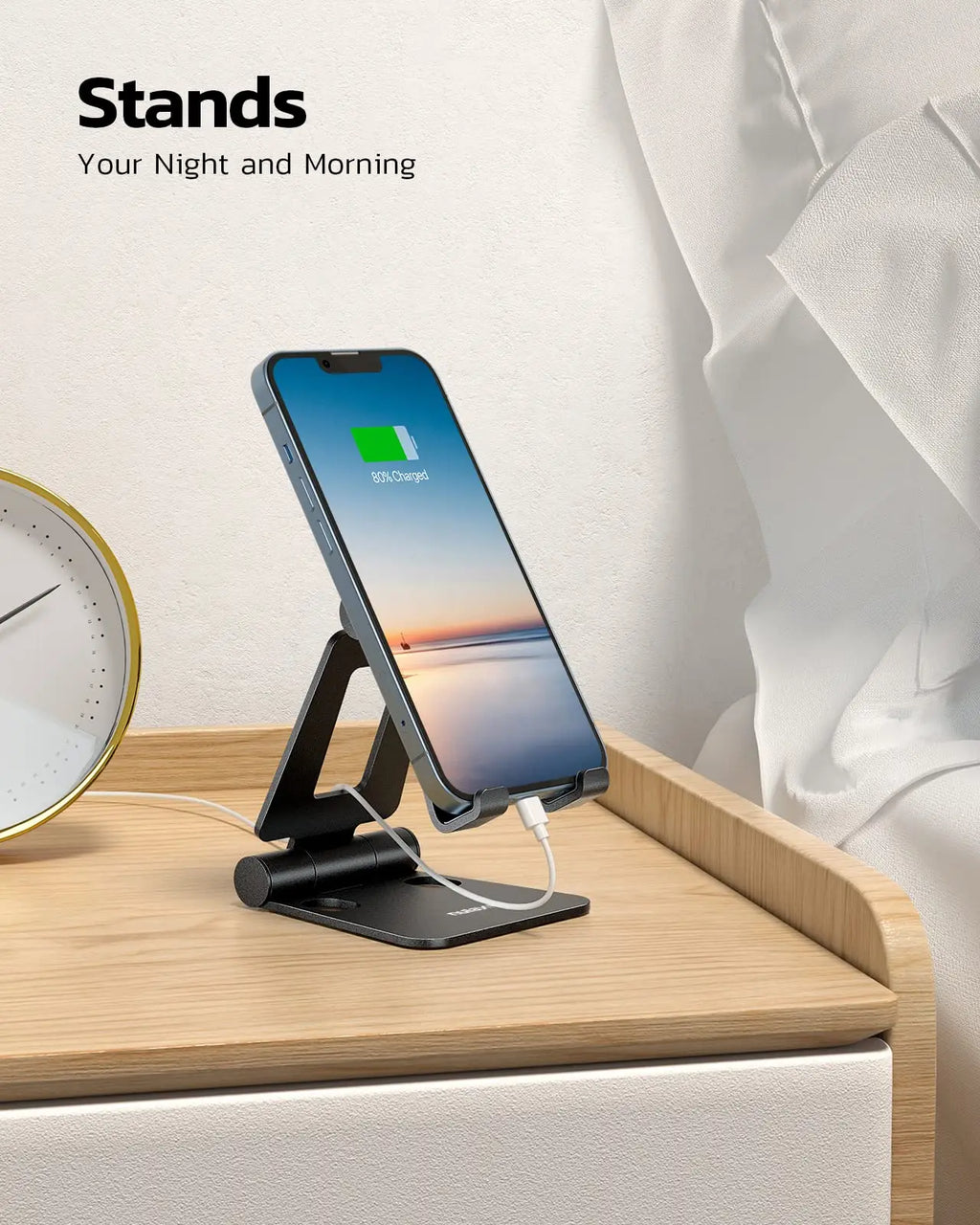 Dual Folding Cell Phone Stand, Adjustable Foldable Holder