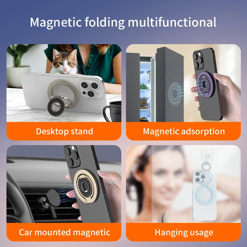 For MagSafe Double Sided Magnetic Phone Ring Holder Portable