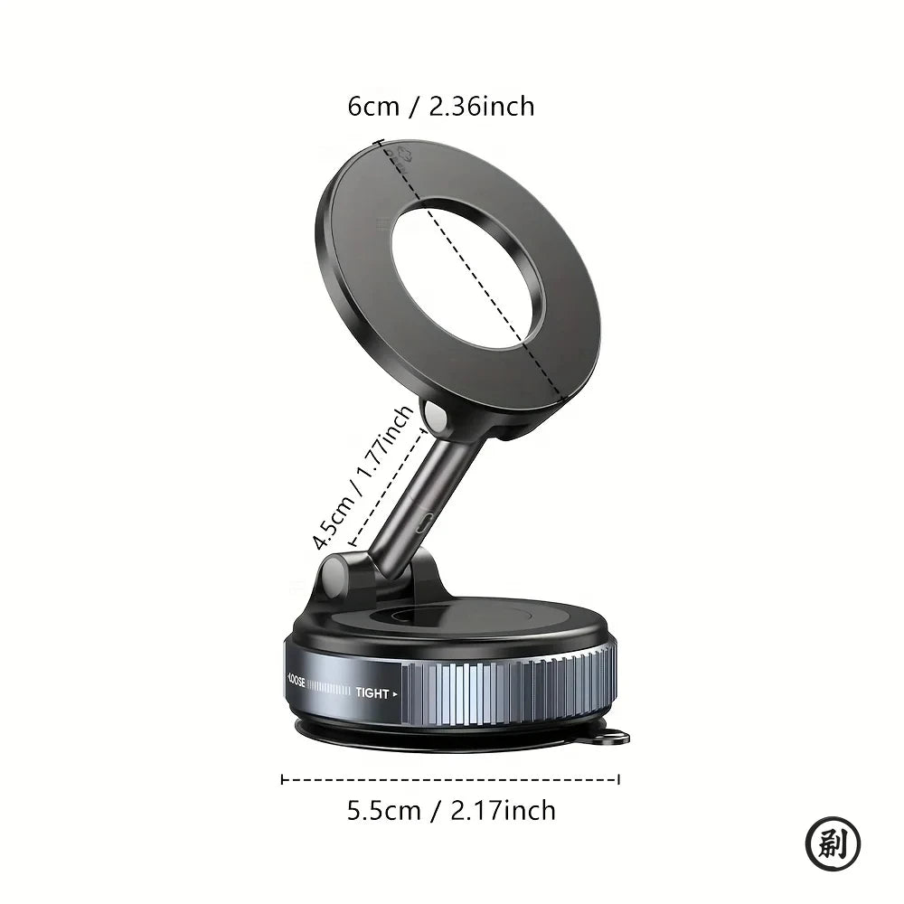 Strong Magnetic Phone Holder Foldable Design 360° Adjustable Vacuum Mount